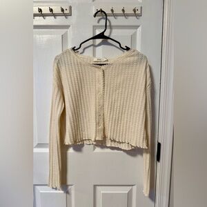 Mustard Seed Cream Textured Knit Top